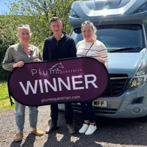 3.5 tonne horsebox with Patrick, celebrating next to his new box
